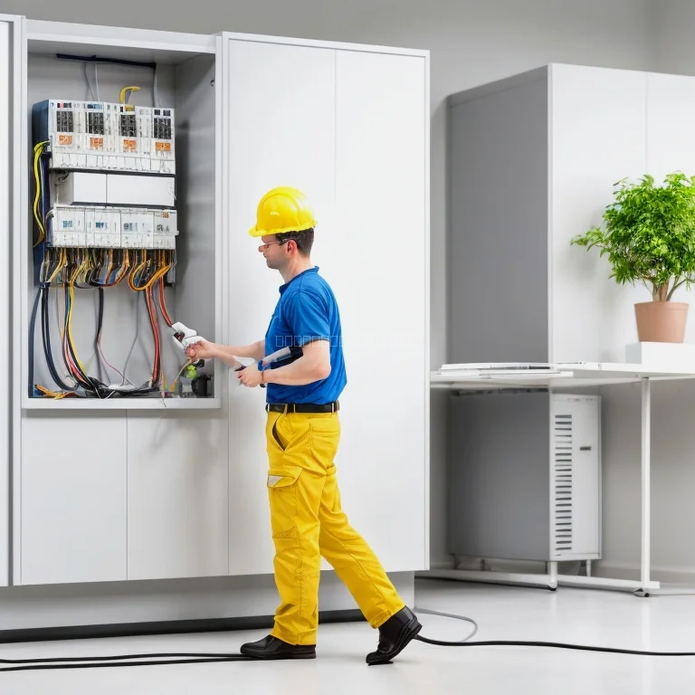 Instalación eléctrica de oficina en progreso